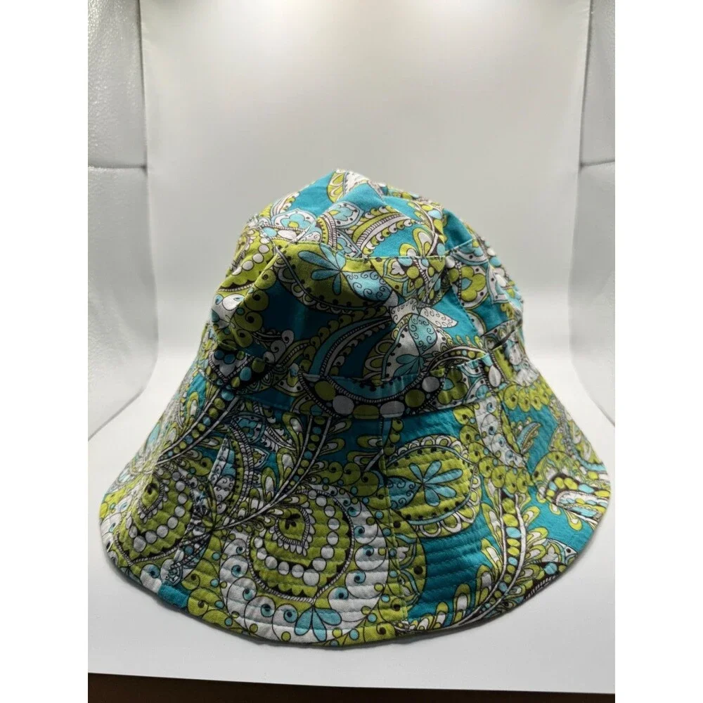 Bucket Hat Vera Bradley Green Paisley Floral Cotton Women's One size